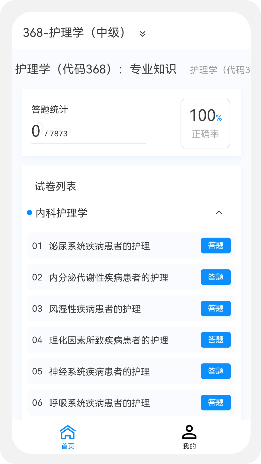 主管护师原题库截图