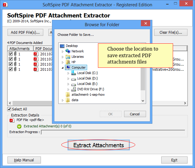 SoftSpire pdf Attachment Extractor