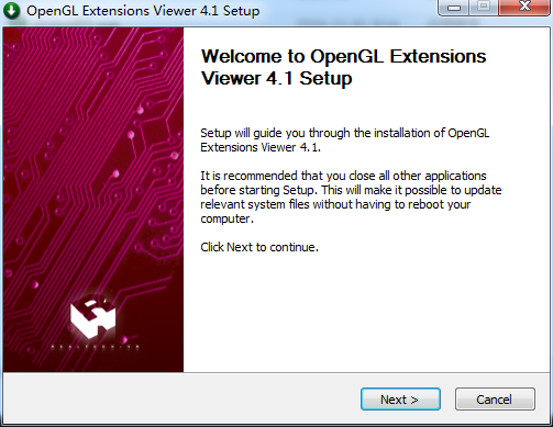 opengl extensions viewer not opening