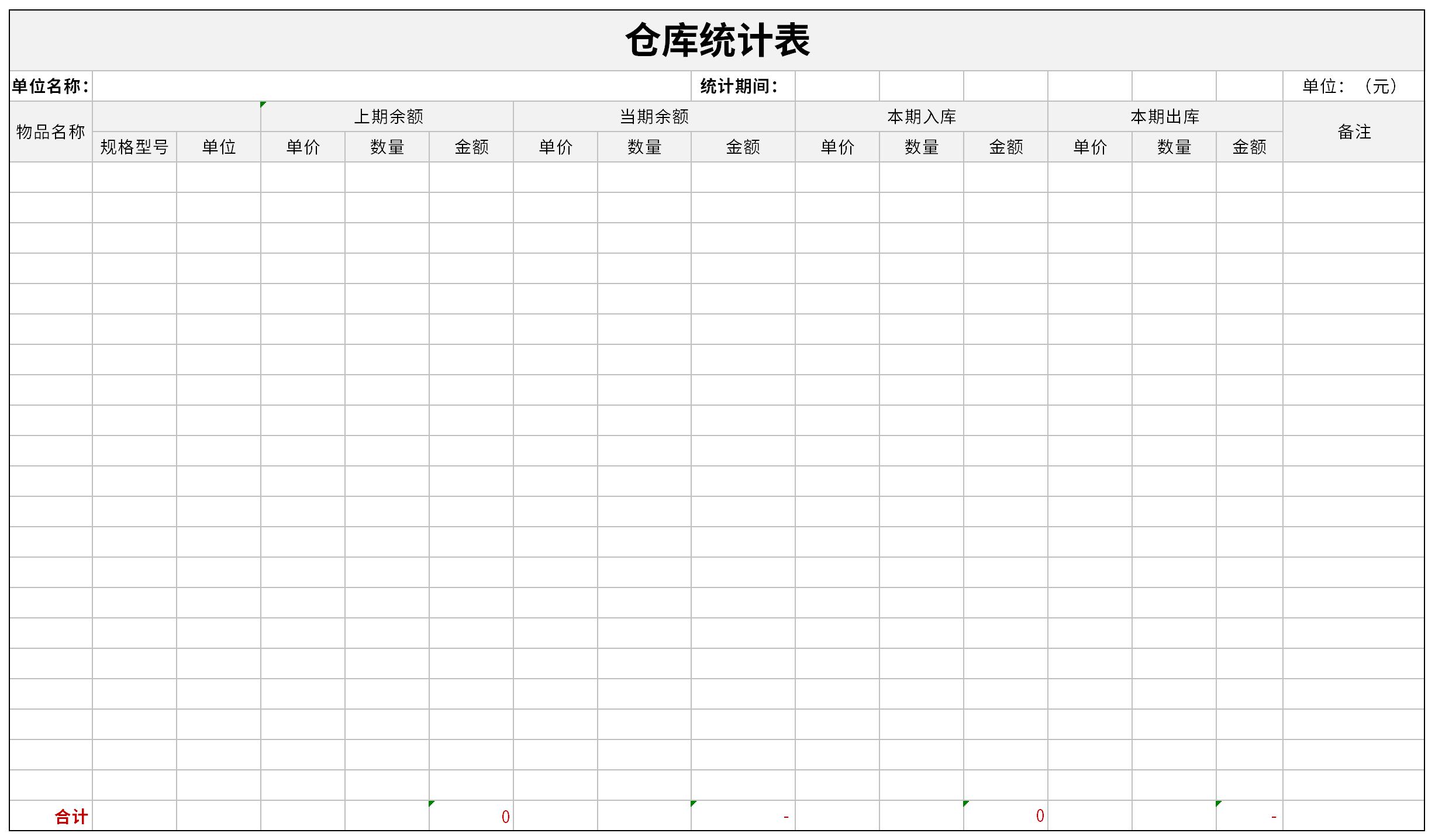 首页 表格范文 表格模板 供销存表格 仓库统计表免费版是用来查询