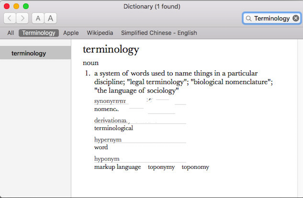 Terminology截图