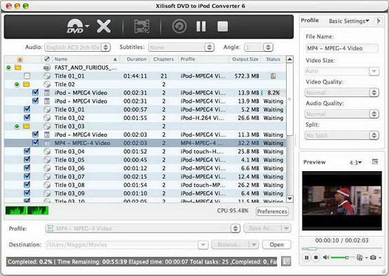 Xilisoft DVD to iPod Converter截图