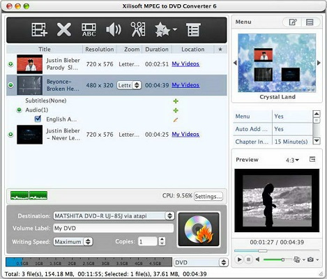 Xilisoft MPEG to DVD Converter截圖