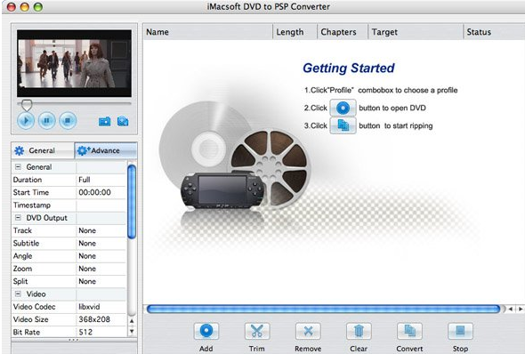 iMacsoft DVD to PSP Suite for Mac截图