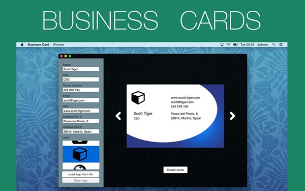 SOHO Business Cards Mac截图