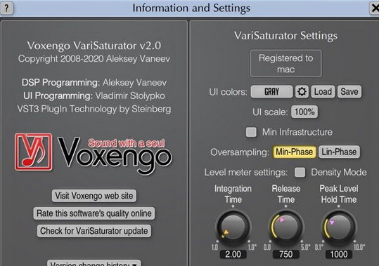 Voxengo VariSaturator(Unit) For Mac截圖