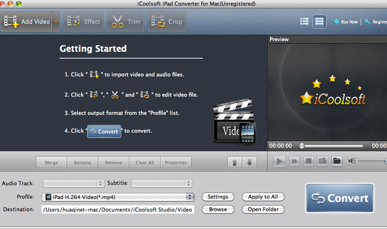 iCoolsoft iPad Video Converter for mac截图