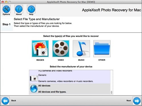 AppleXsoft photo recovery for Mac截圖