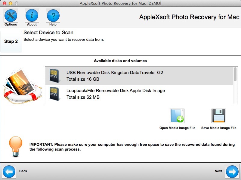 AppleXsoft photo recovery for Mac截圖