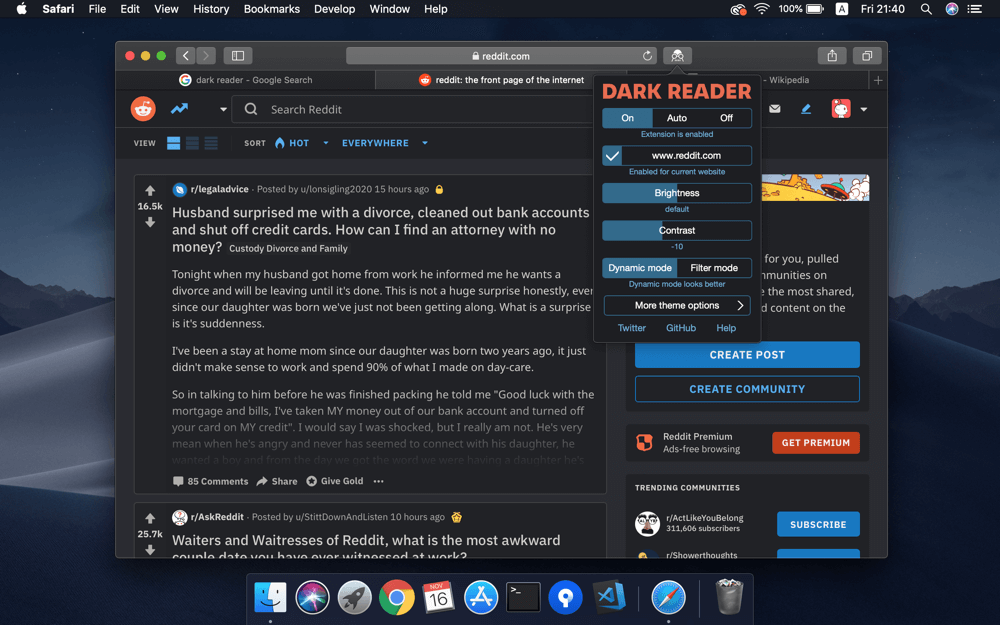 Dark Reader for Safari Mac截图