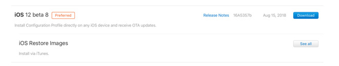 iOS 12 第八个开发者 beta 测试版上线!