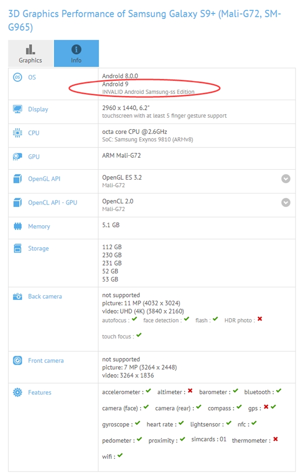 三星Galaxy S9+亮相GeekBench:运行Android 9 Pie系统