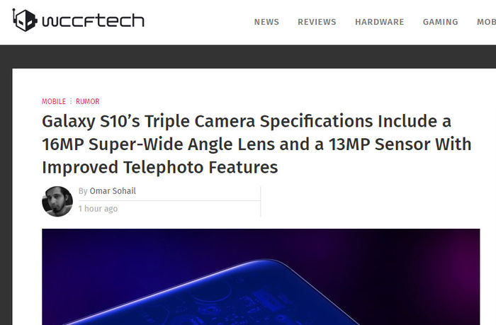 外媒曝Galaxy S10系列三摄规格:加入广角镜头