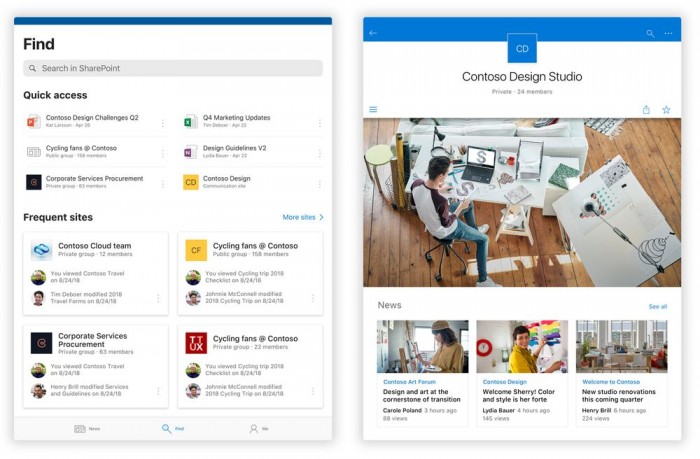 微软更新SharePoint手机版:添加全新“查找”页面