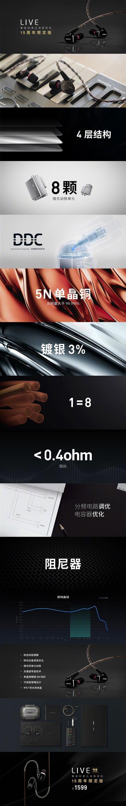 魅族LIVE四单元动铁耳机15周年限定版上线：销售火爆