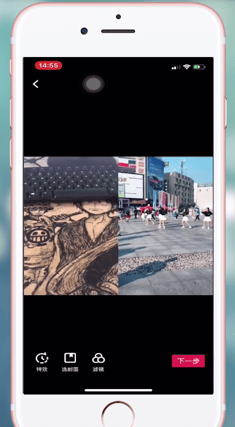 抖音App里合拍功能的使用过程