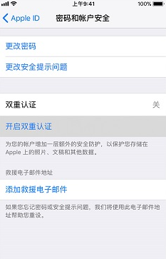 在iphonex中开启双重认证的详细步骤