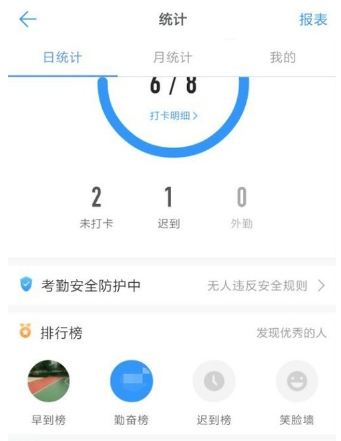 在钉钉里查看平均工作时长的教程