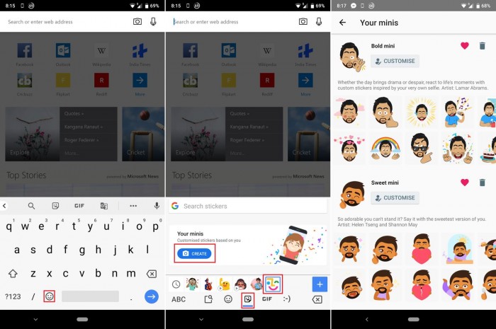 谷歌Gboard for Android 迎更新:新增自拍贴纸功能