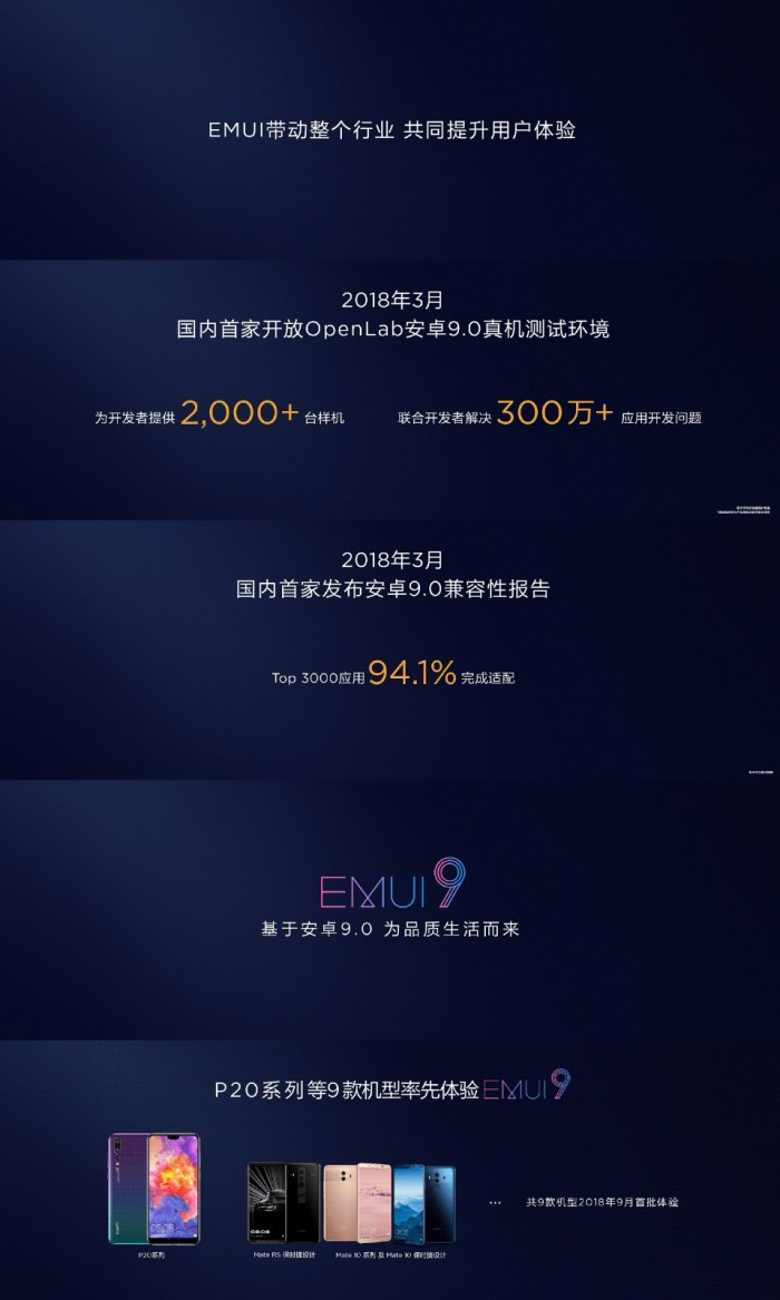 华为正式推出EMUI 9.0，Mate 20系列将首发搭载