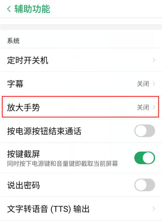 在努比亚z17s中开启放大手势功能的方法介绍