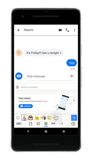 谷歌Gboard for Android 迎更新:新增自拍贴纸功能
