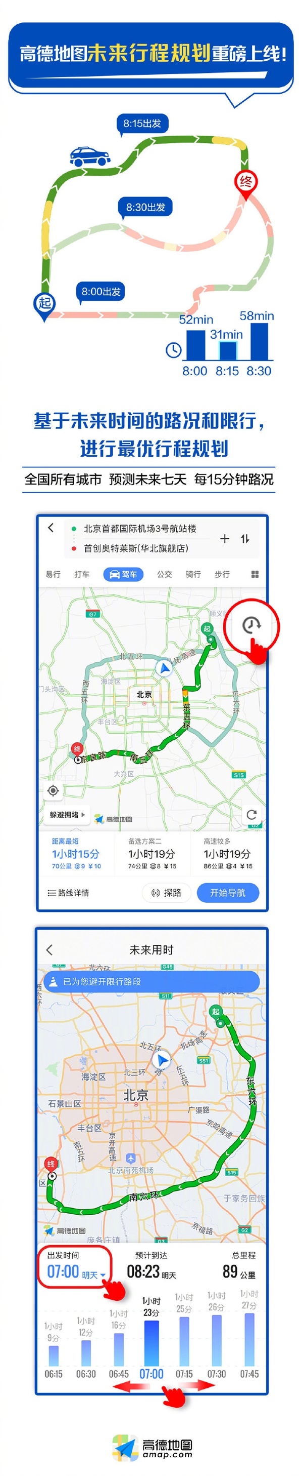 高德地图加入新功能：可为用户提供7天最优出行路线