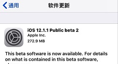 苹果iOS 12.1.1 公测版 beta 2正式上线！