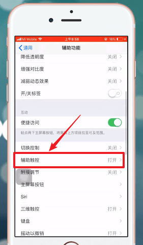 iphone手机设置手势的操作流程