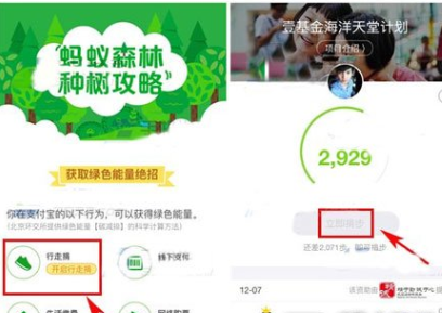 在支付宝里将行走捐打开的基础操作