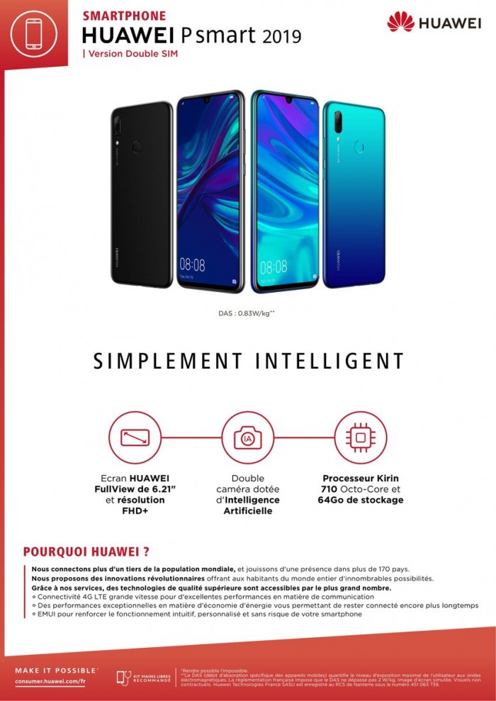 华为P Smart(2019)预购页面意外曝光:249欧元