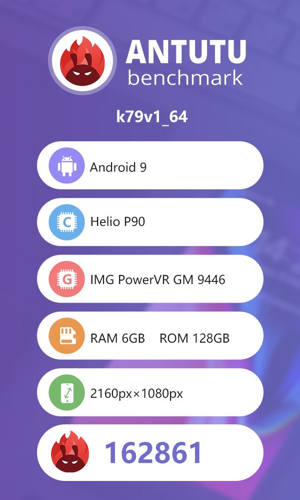 疑似联发科Helio P90安兔兔跑分成绩出炉:162861