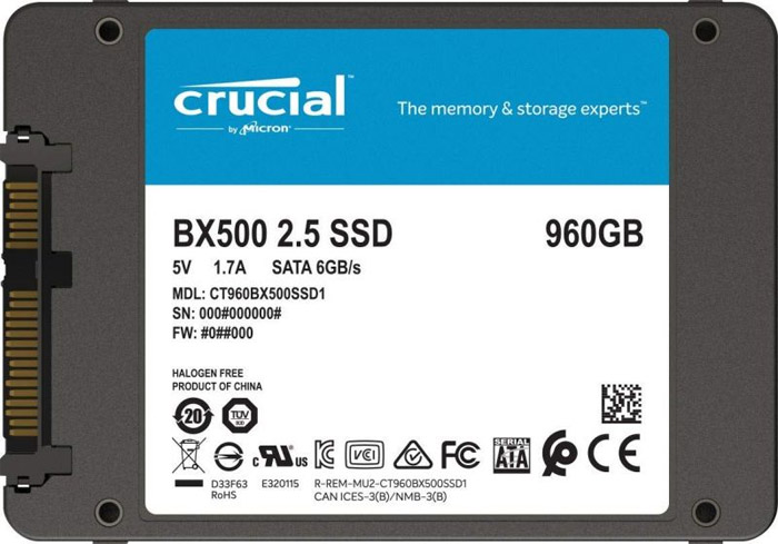 Crucial BX500 960GB版正式上线!