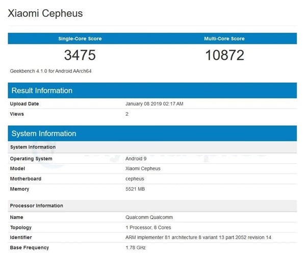 小米Cepheus亮相跑分库：疑似配备骁龙855