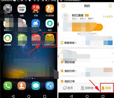 蚂蜂窝自由行APP设置背景的操作流程