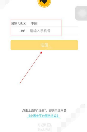 在小黑鱼软件中注册的具体操作教程