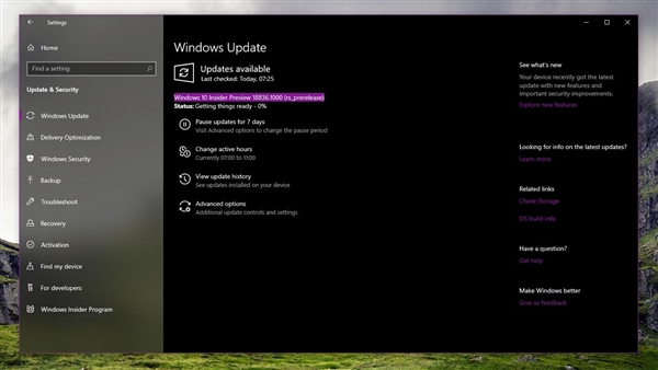 Windows 10 20H1第一版18836上线