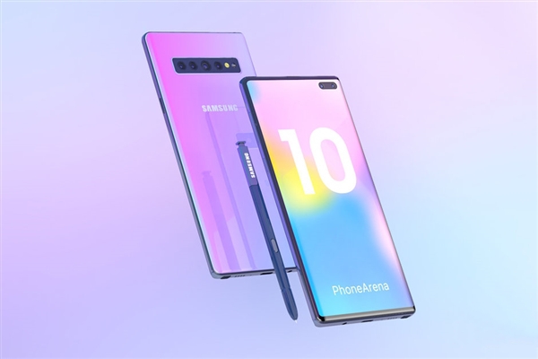 三星Galaxy Note 10渲染图被爆：打孔屏