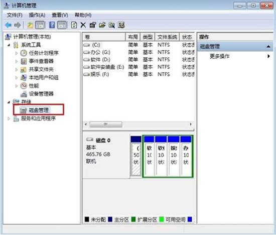 win7电脑硬盘进行分区的操作流程