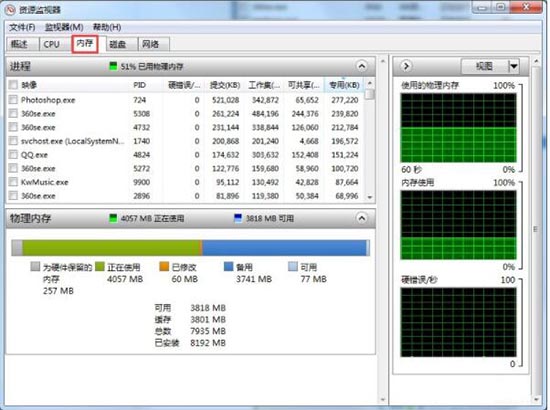 win7查看系统资源的操作流程