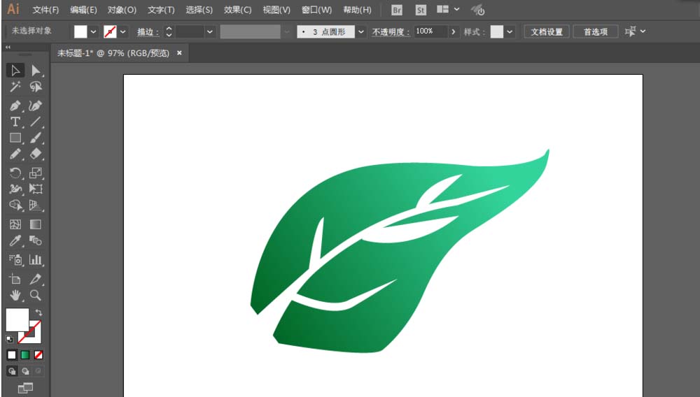 ai手绘树叶的详细操作方法