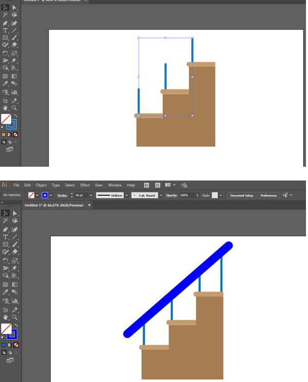 ai制作楼梯图标的具体操作