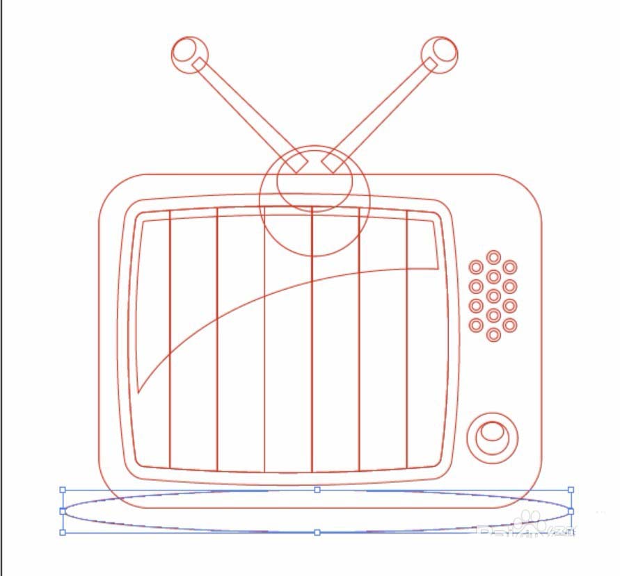 ai打造老式彩电图标的操作流程