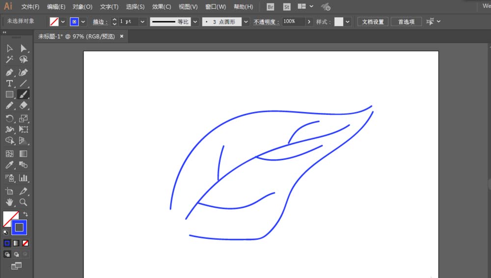 ai手绘树叶的详细操作方法
