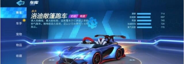 跑跑卡丁车手游中洛迪敞篷跑车的具体介绍