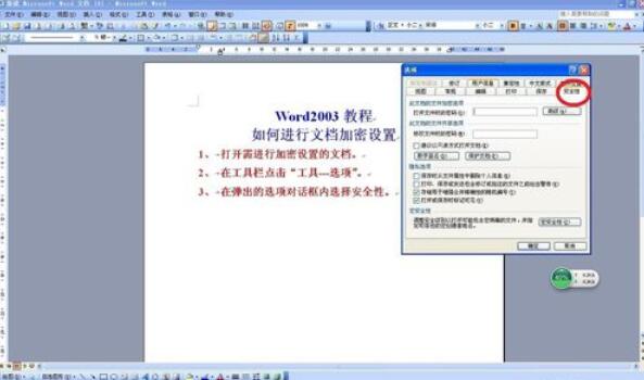 word2003设置密码的详细步骤