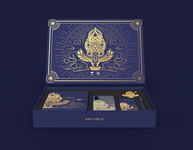 荣耀20喜提“国家宝藏之金翅鸟”礼盒版