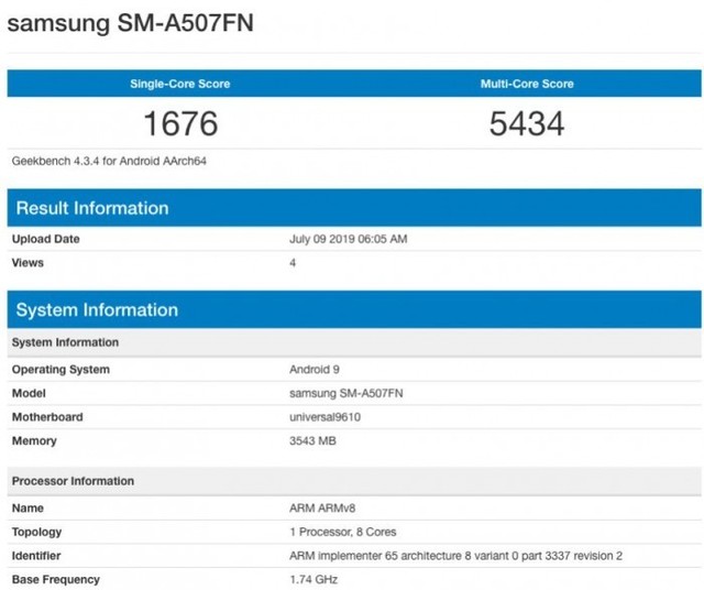 三星Galaxy A50s上线 使用Exynos 9610
