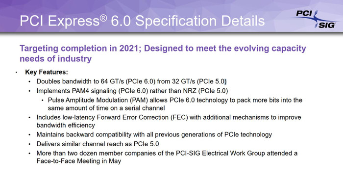 PCI-SIG推PCIe 6.0 将于2021年登场