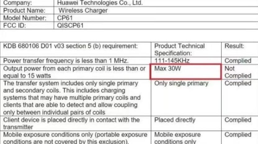 华为新款无线充电器将至：30w无线充电